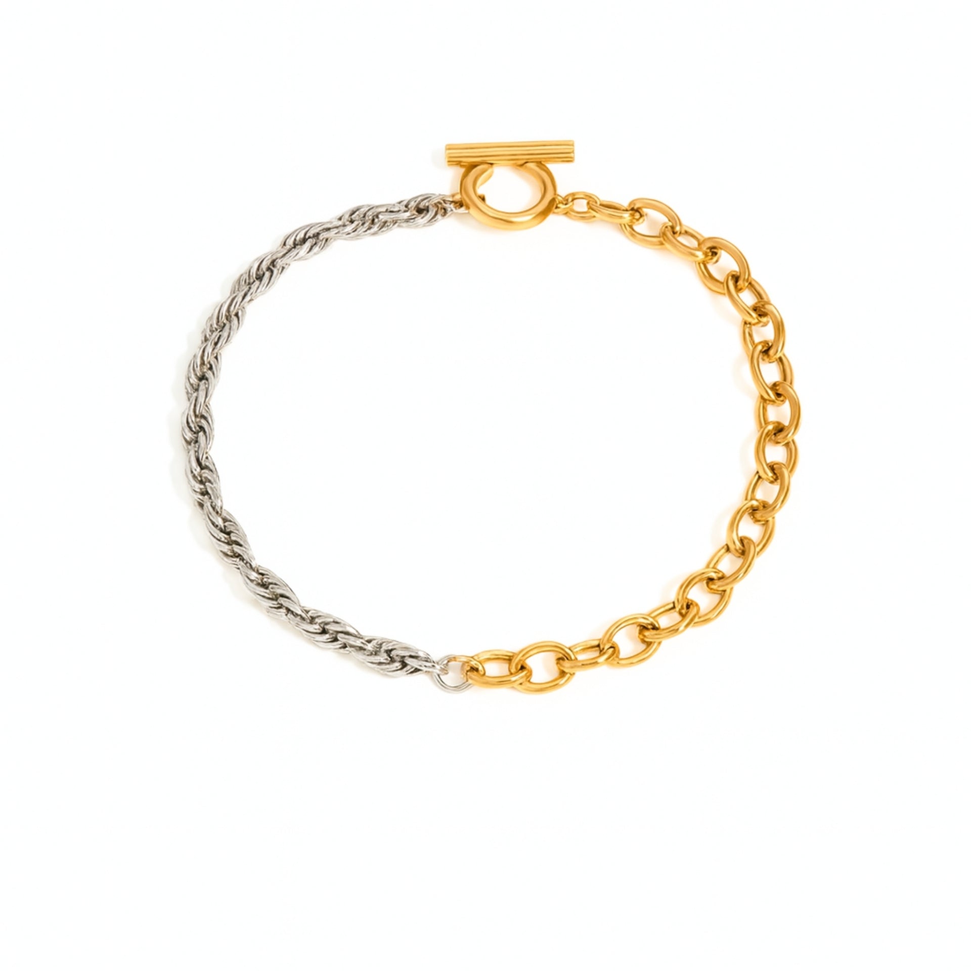 Dual Tone Chain Bracelet