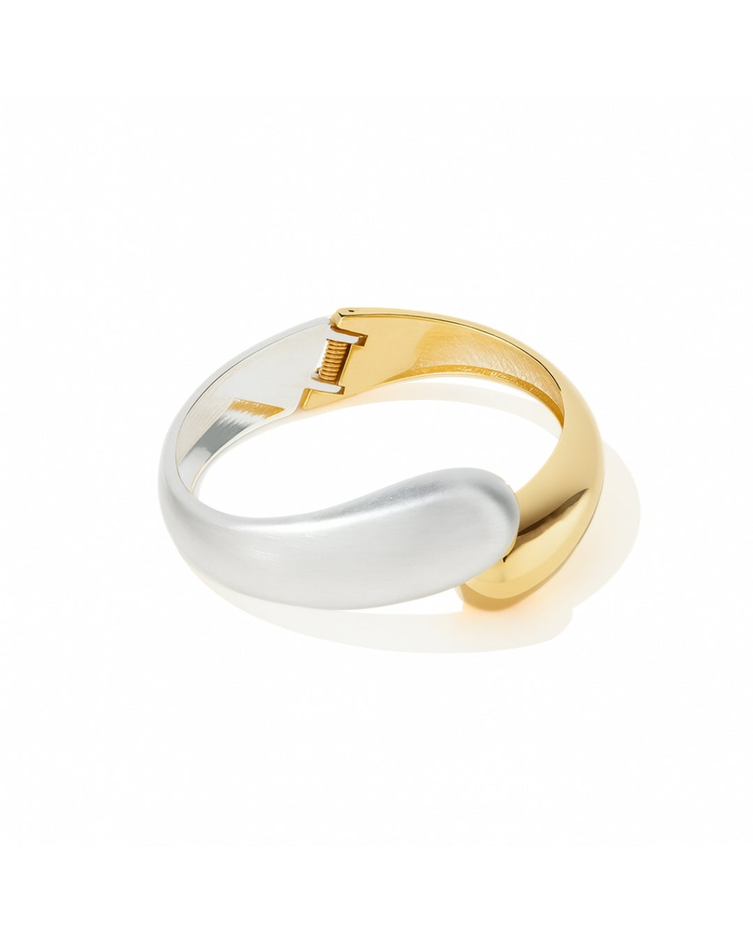 Two-Tone Silver & Gold Statement Bangle