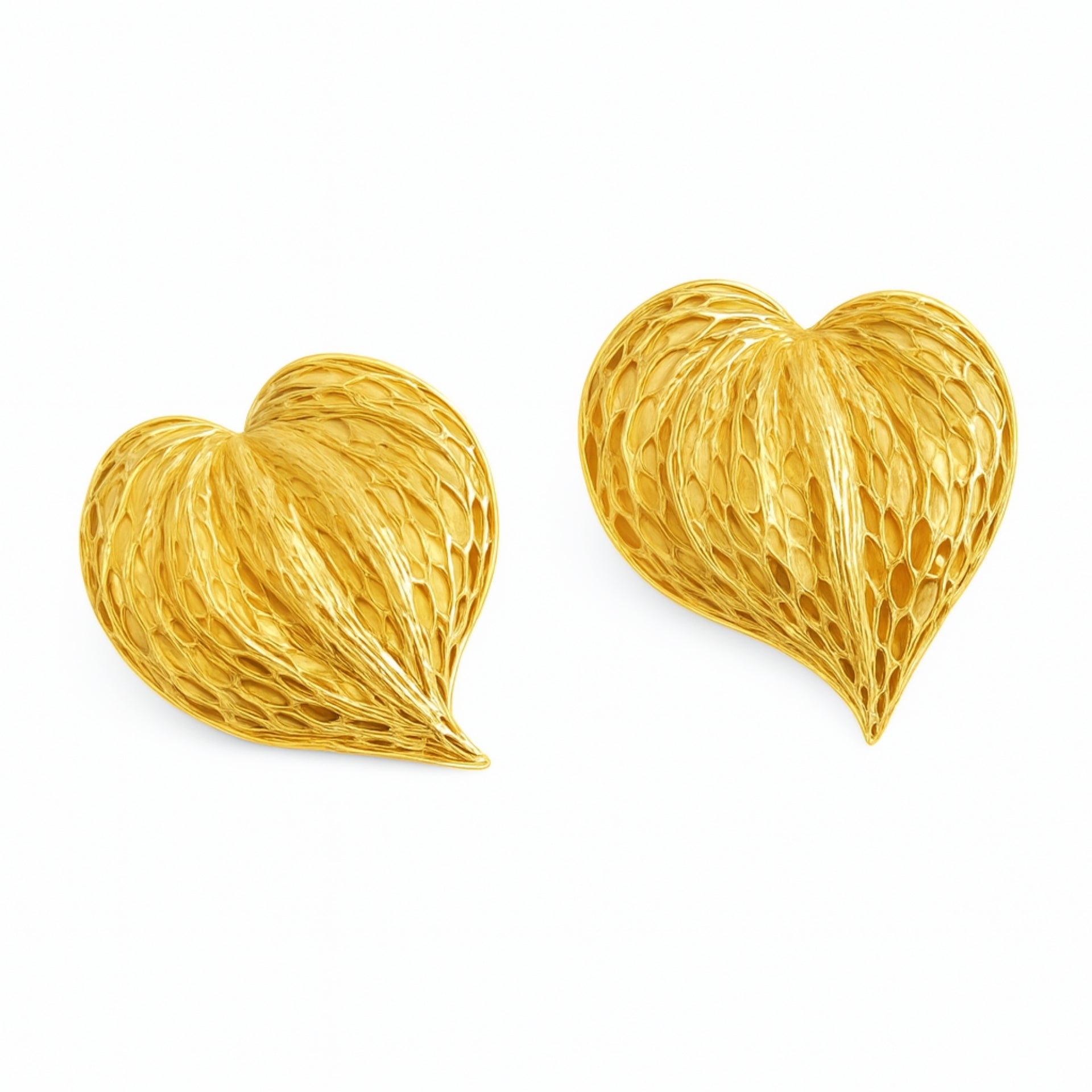 Golden Heartleaf Statement Earrings