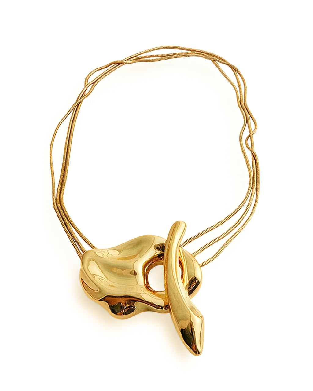 Abstract Gold Statement Necklace