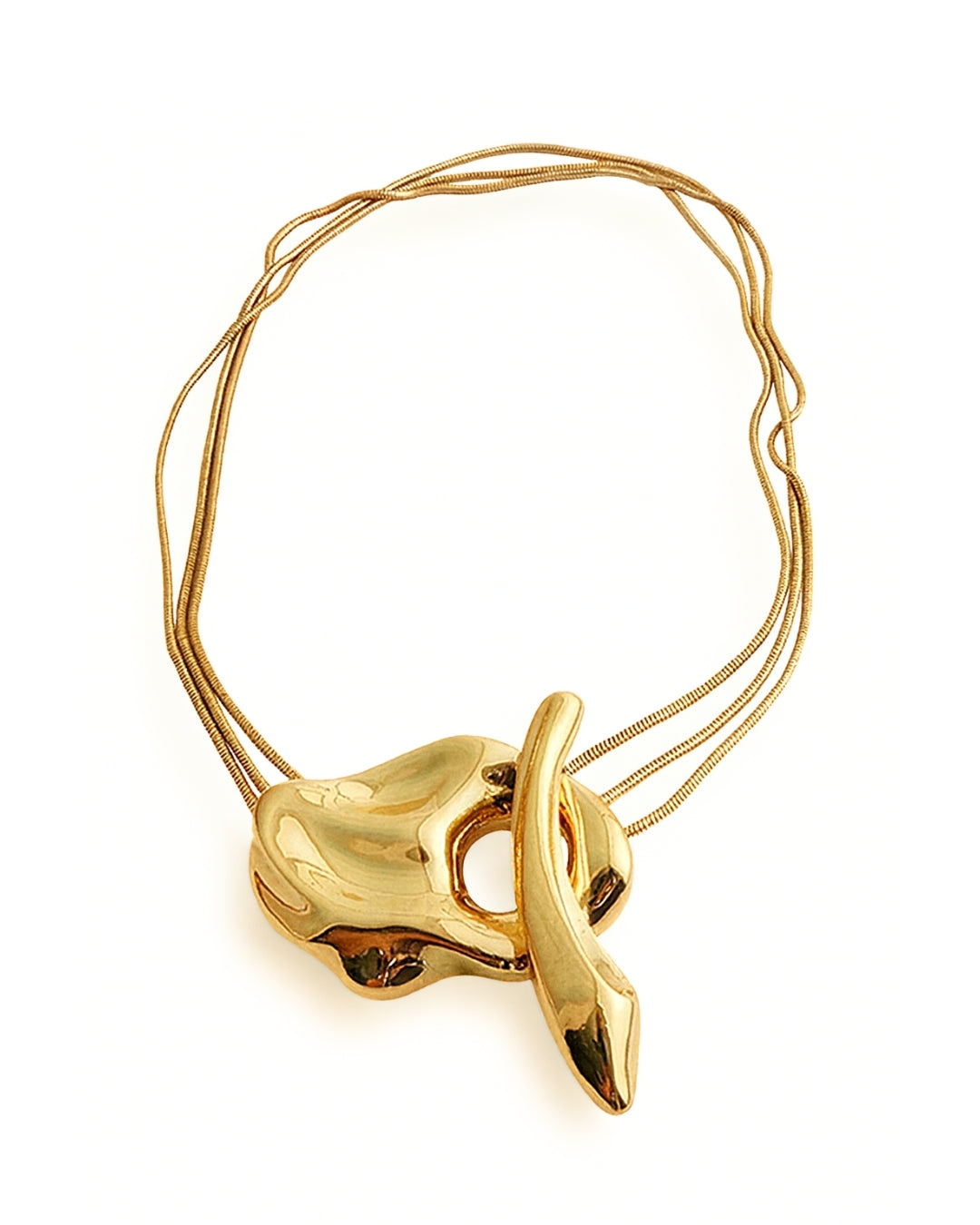 Abstract Gold Statement Necklace