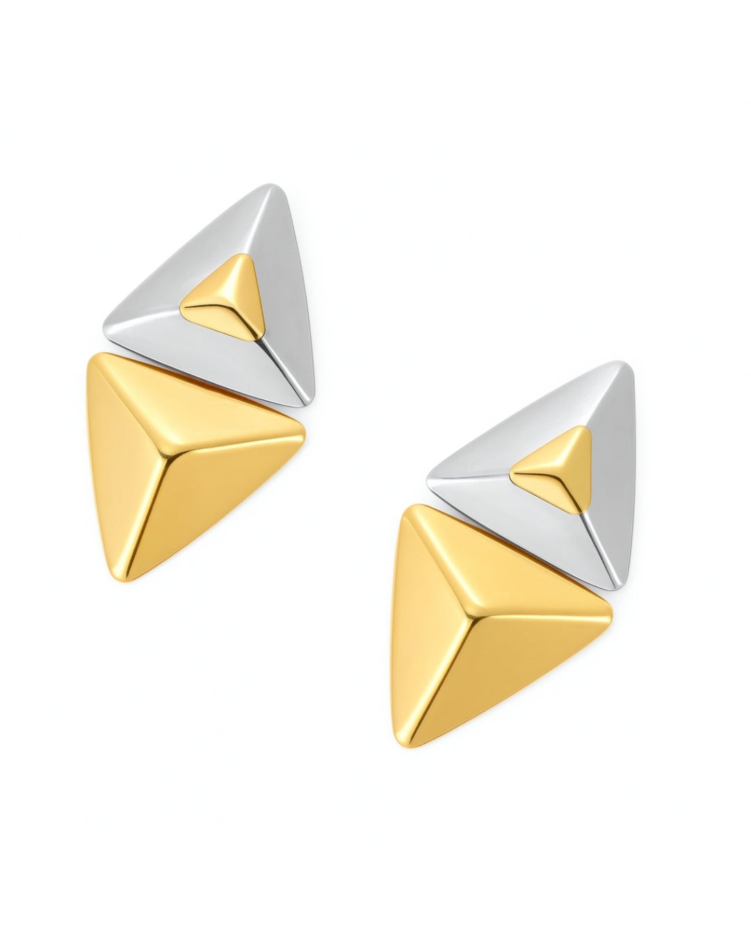 Gold & Silver Geometric Statement Earrings