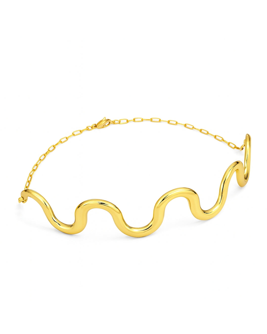 Wave Gold Neckpiece — Ivy Aura Accessories