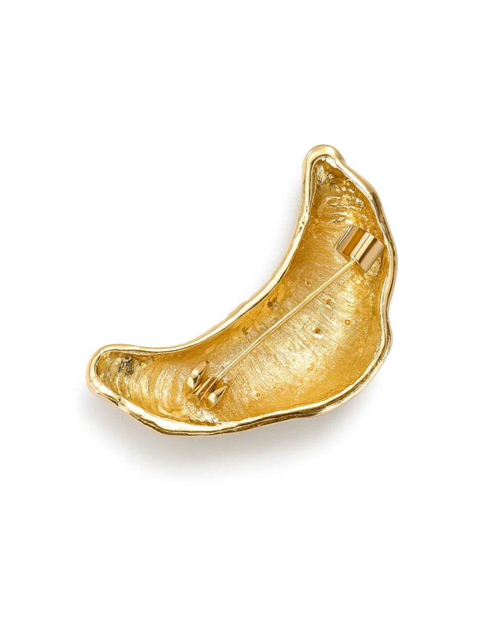 Gold Croissant Brooch