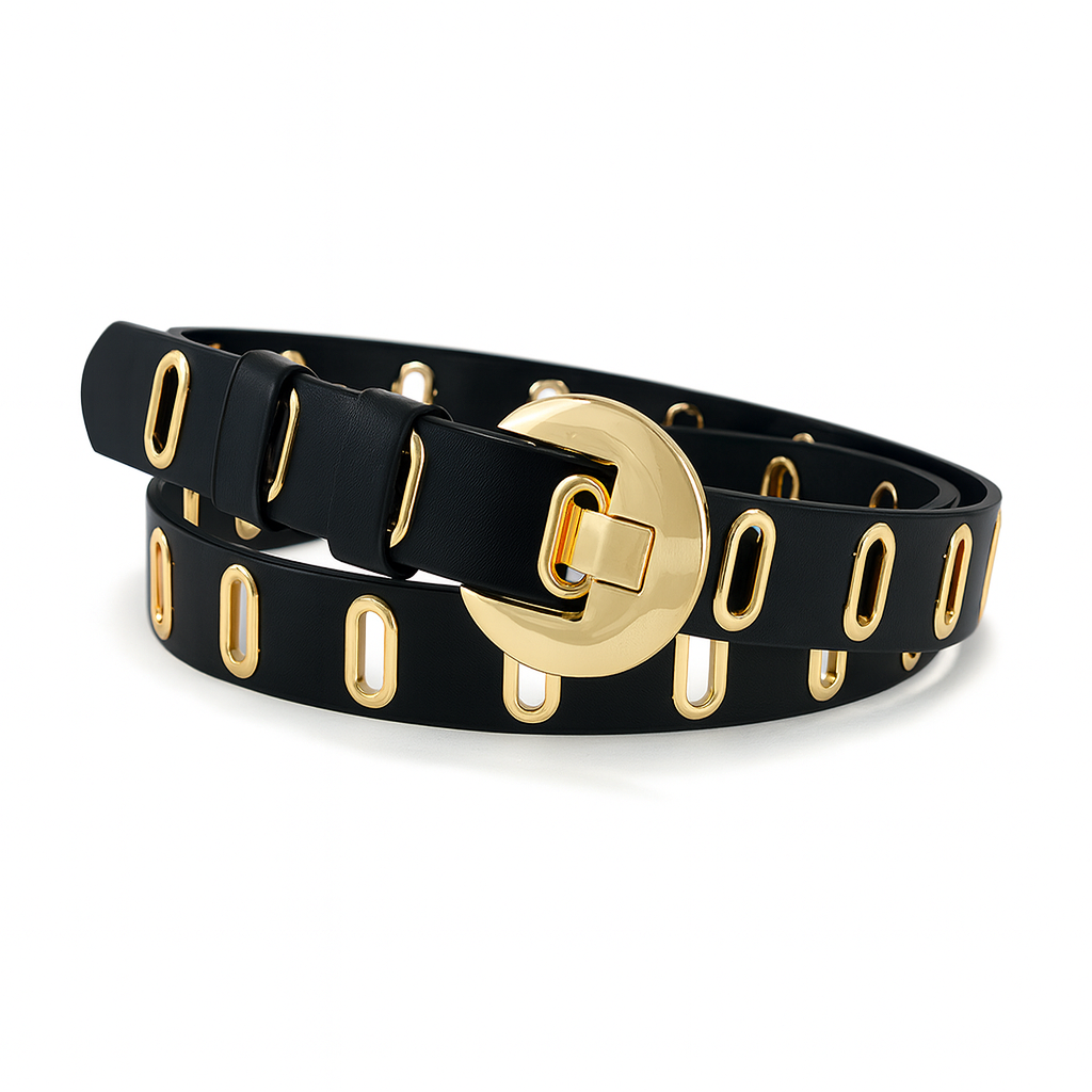 Black & Gold Statement Loop Belt