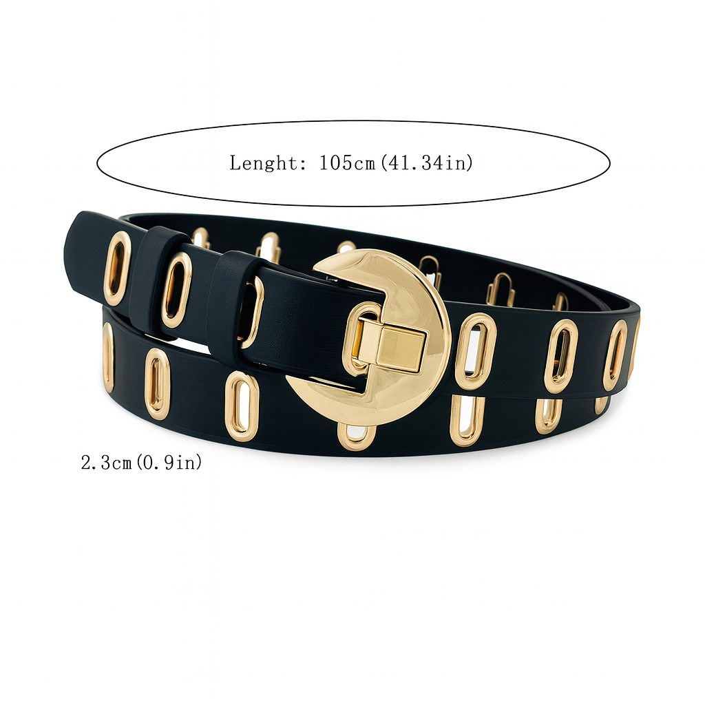 Black & Gold Statement Loop Belt