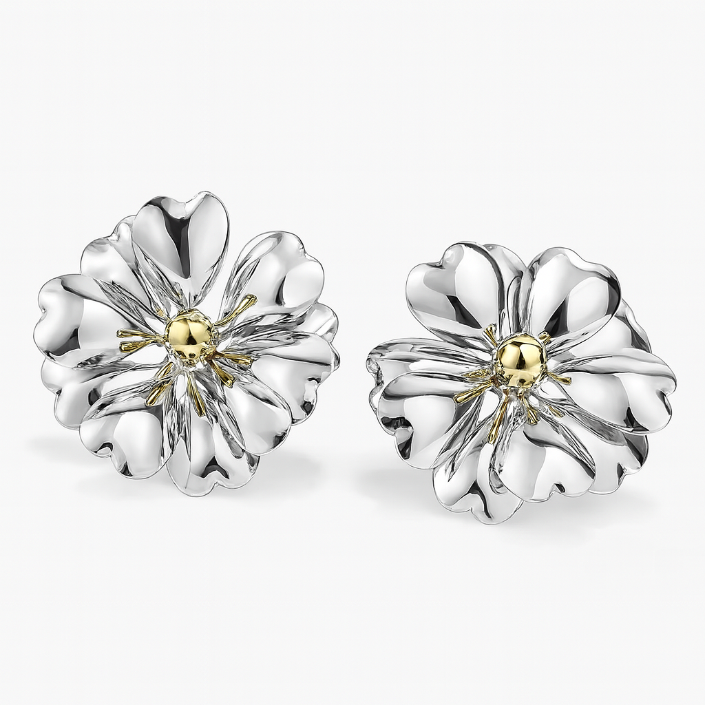 Flora two tone earrings