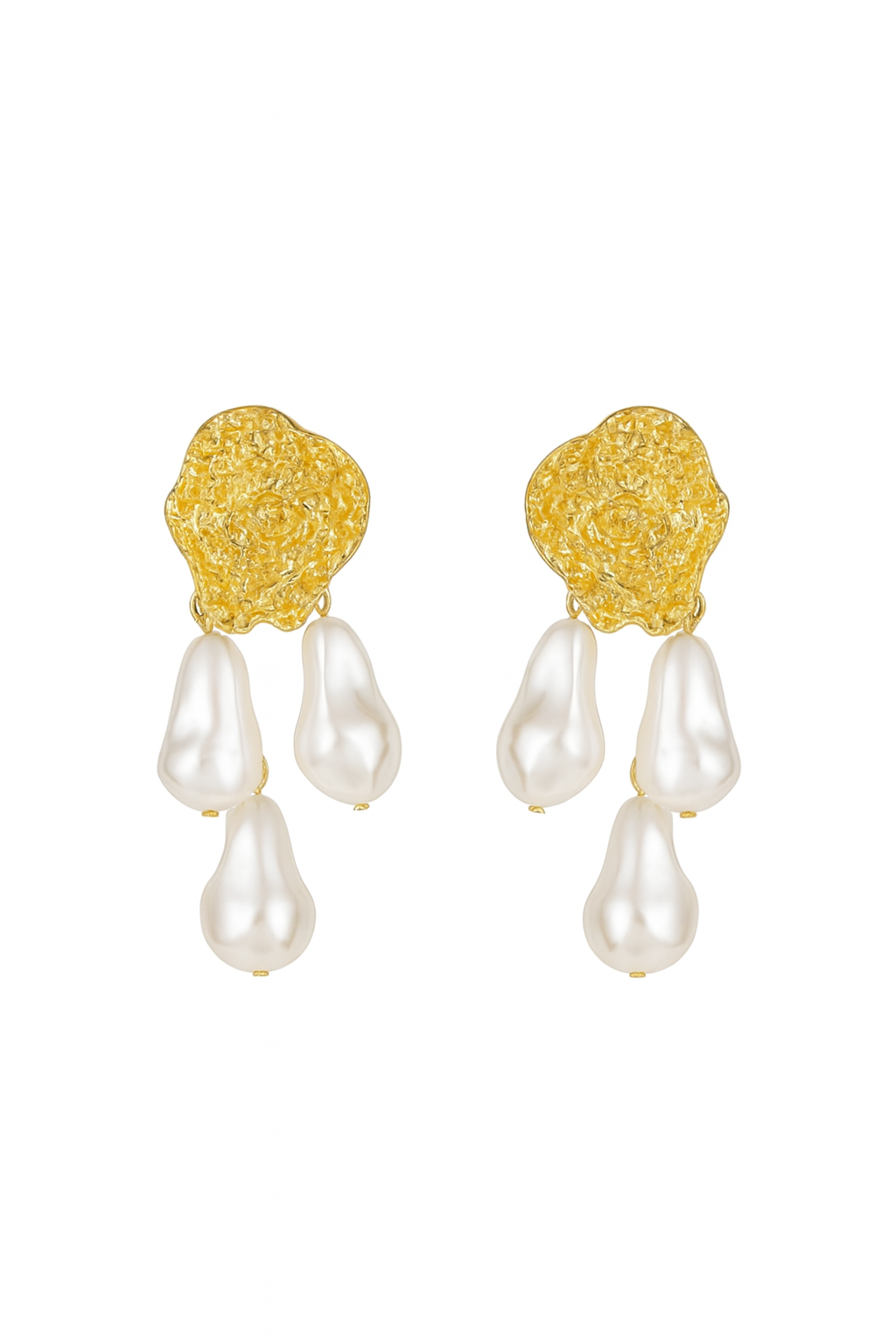 Gold Pearl Drop Earrings