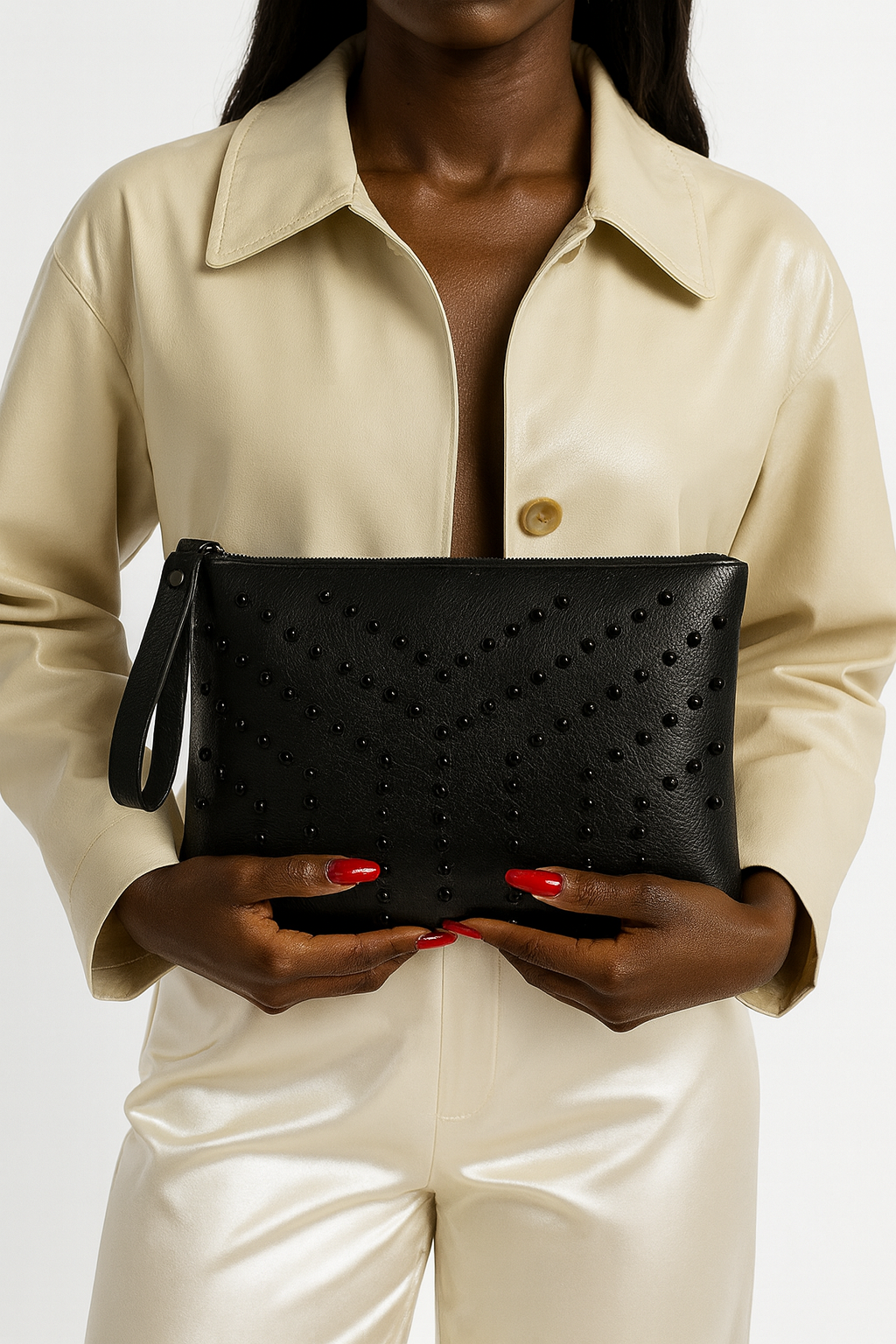 Black Studded Clutch