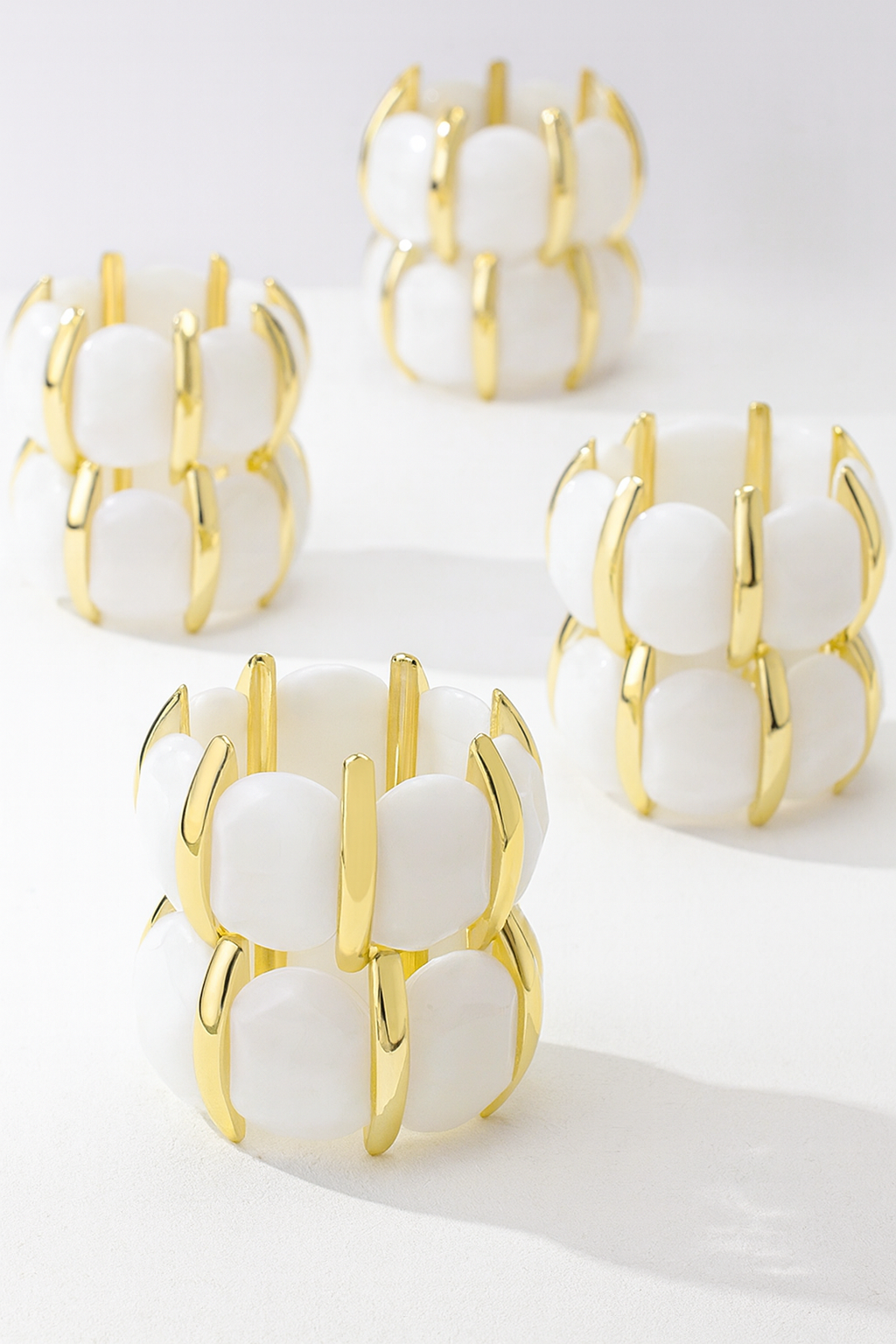 Gold and white Ice Bangle