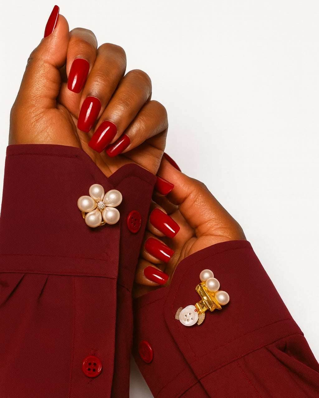 Pearl Bloom Cufflinks – Gold &amp; White